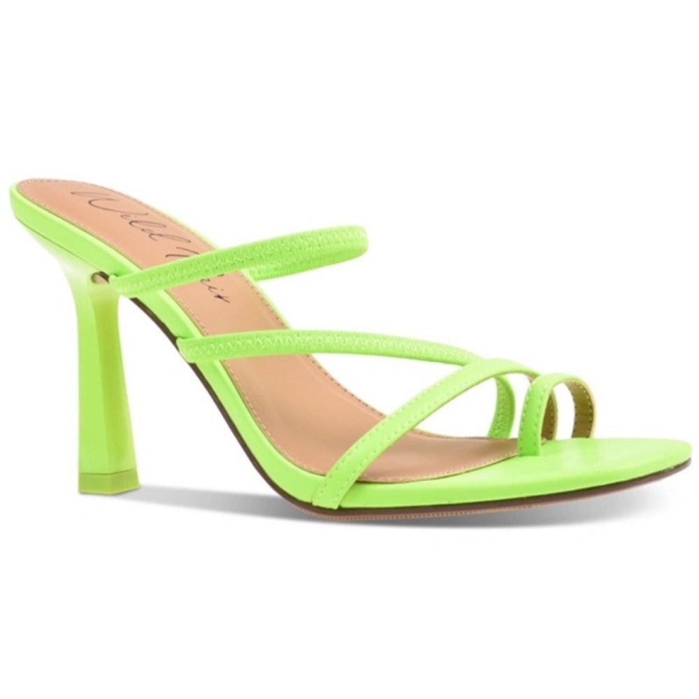 Wild Pair Lime Green Citron Lenore Strappy Heels Sandals 9.5